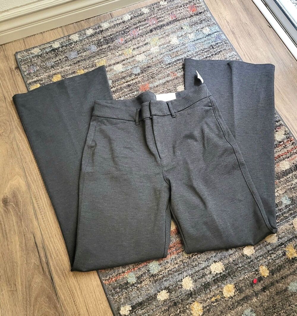 Old Navy Pixie Flare High Waisted Dark Gray Stretch Trouser NWT Sz 10